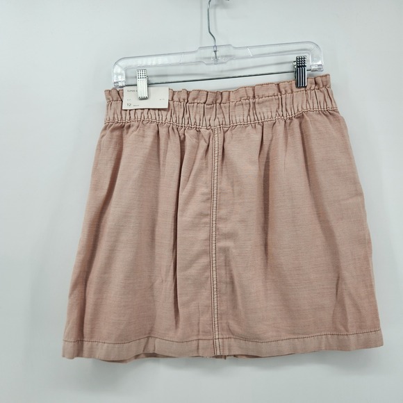 American Eagle Skirt Womens Size‎ 12 Pink Button Front Elastic Waist Casual - Picture 2 of 6